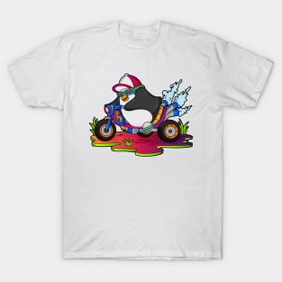 Penguin as Biker with Motorcycle T-Shirt